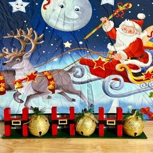 Festive Gold and Red Holiday Bell Decor